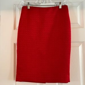 Beautiful Red Jacquard Pencil Skirt